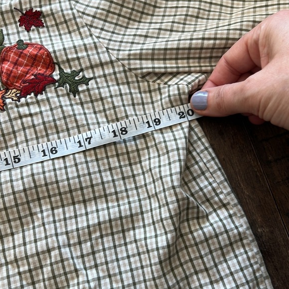 Vintage Pumpkin Patch Sunflower Fall Harvest Embroidered Button Front Shirt S 🌻 - Picture 11 of 11